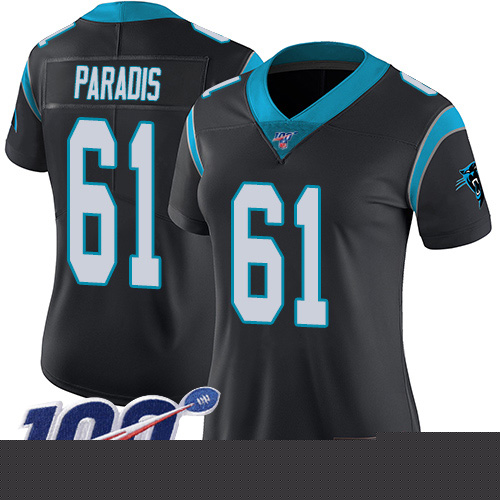 Carolina Panthers Limited Black Women Matt Paradis Home Jersey NFL Football #61 100th Season Vapor Untouchable->carolina panthers->NFL Jersey